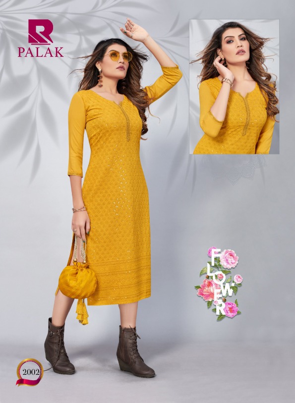 Raashi Palak Rayon Designer Exclusive Kurti Collection